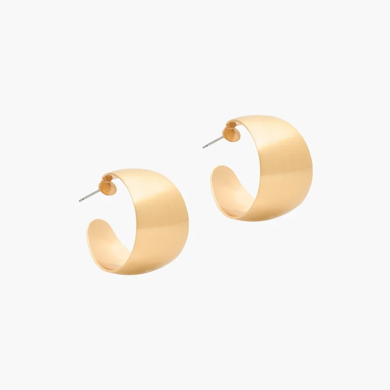 Lifestyle Metal Hoop Earrings in Gold for Women